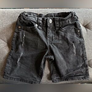 True Religion Kids Black Distressed Denim Shorts